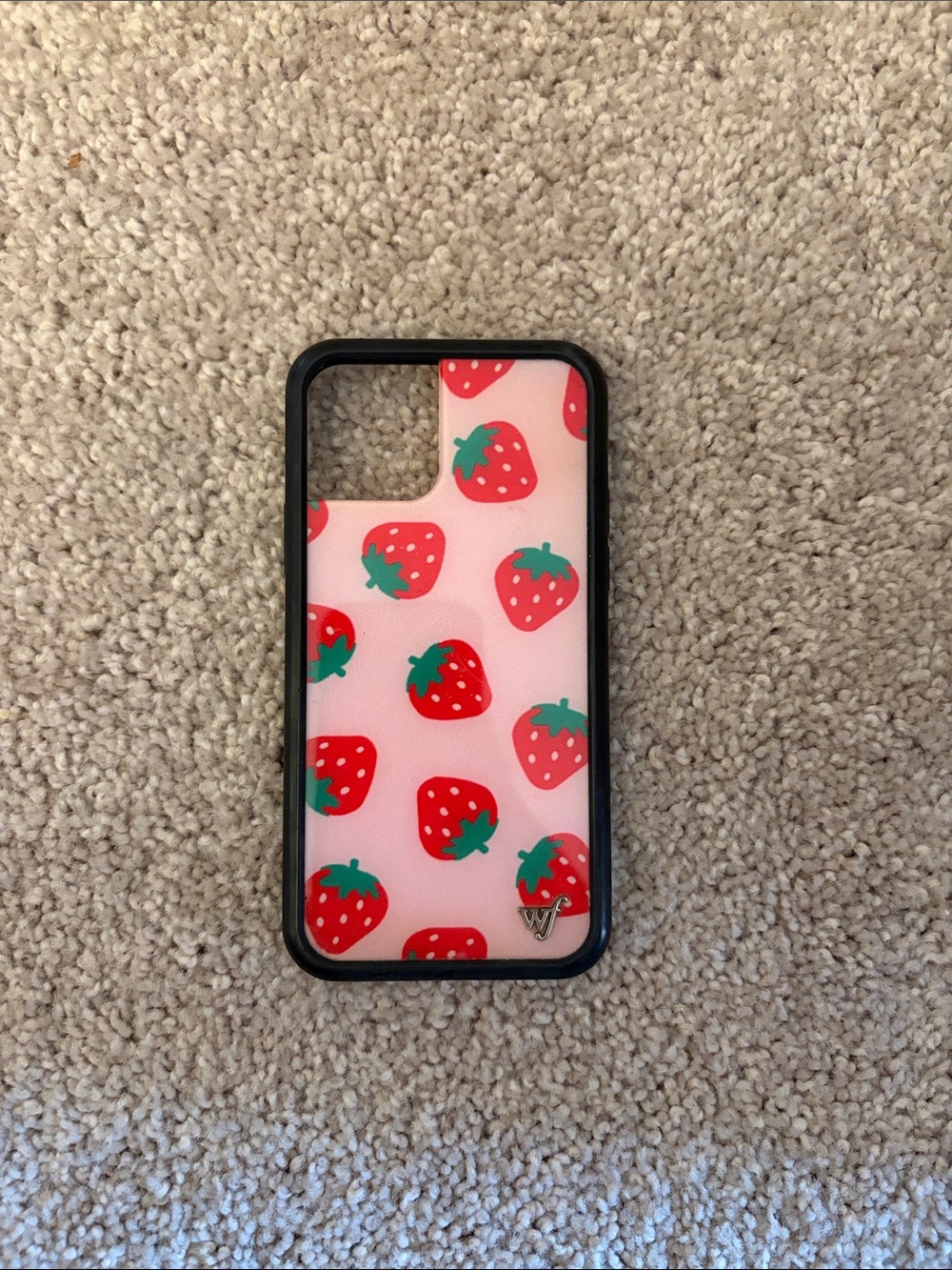 Wildflower iPhone 11 Pro Case Strawberry Pattern Pink with Black Trim